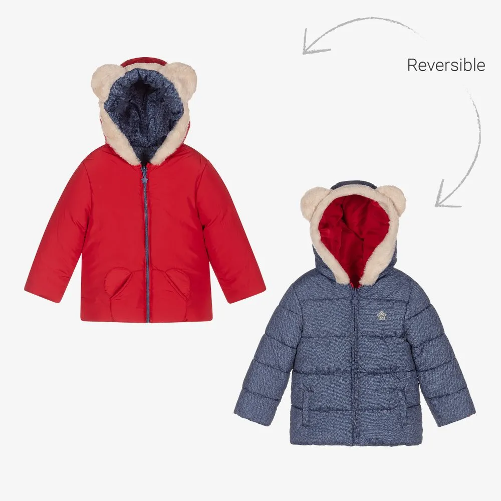 Red Reversible Baby Coat 