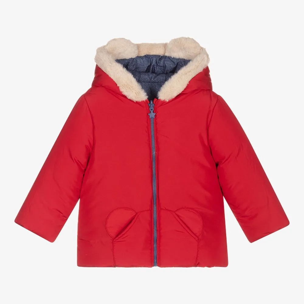 Red Reversible Baby Coat 