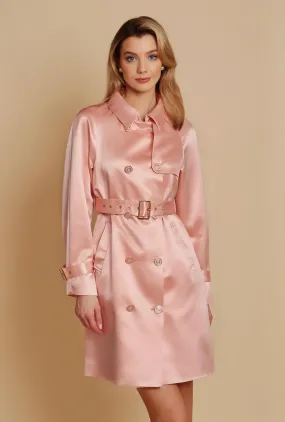 Rosa Wool and Silk Trench Coat by La Dolce Vita