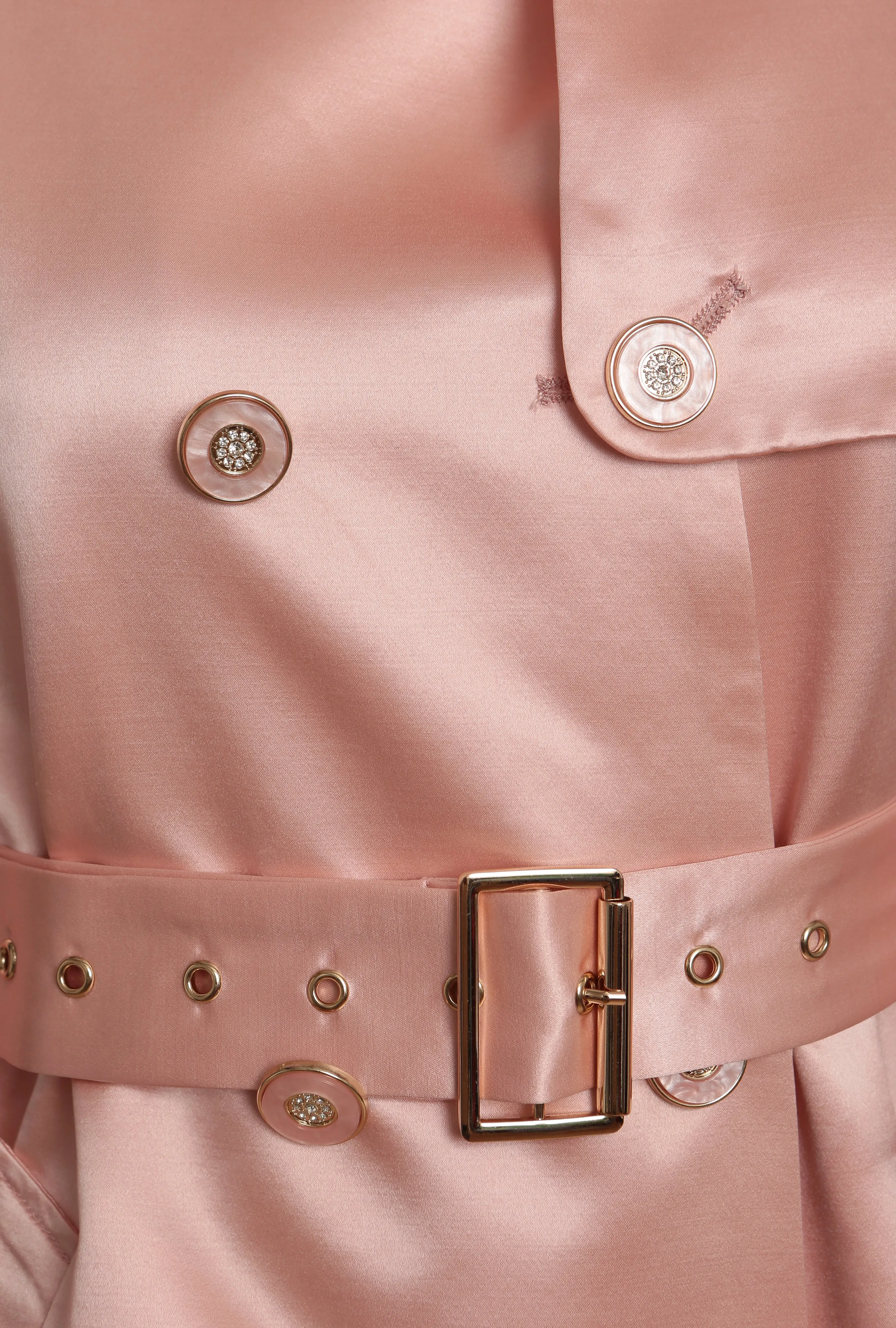 Rosa Wool and Silk Trench Coat by La Dolce Vita