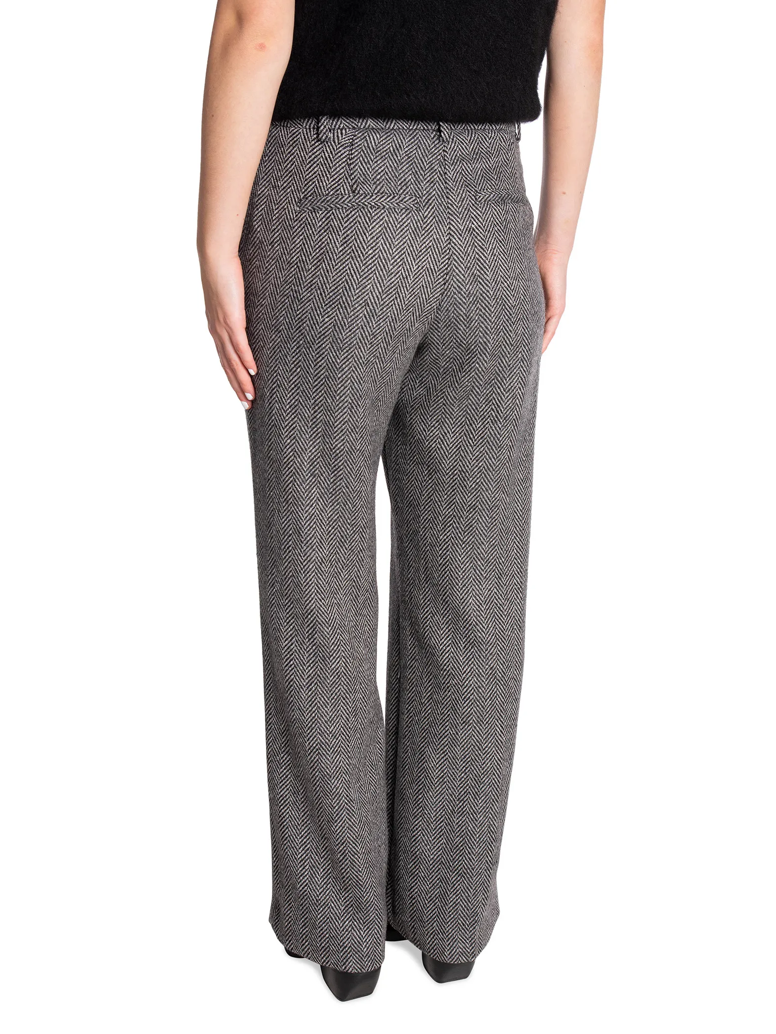 SELECTED FEMME PANTS HERA HW WIDE PANT DARK GREY MELANGE