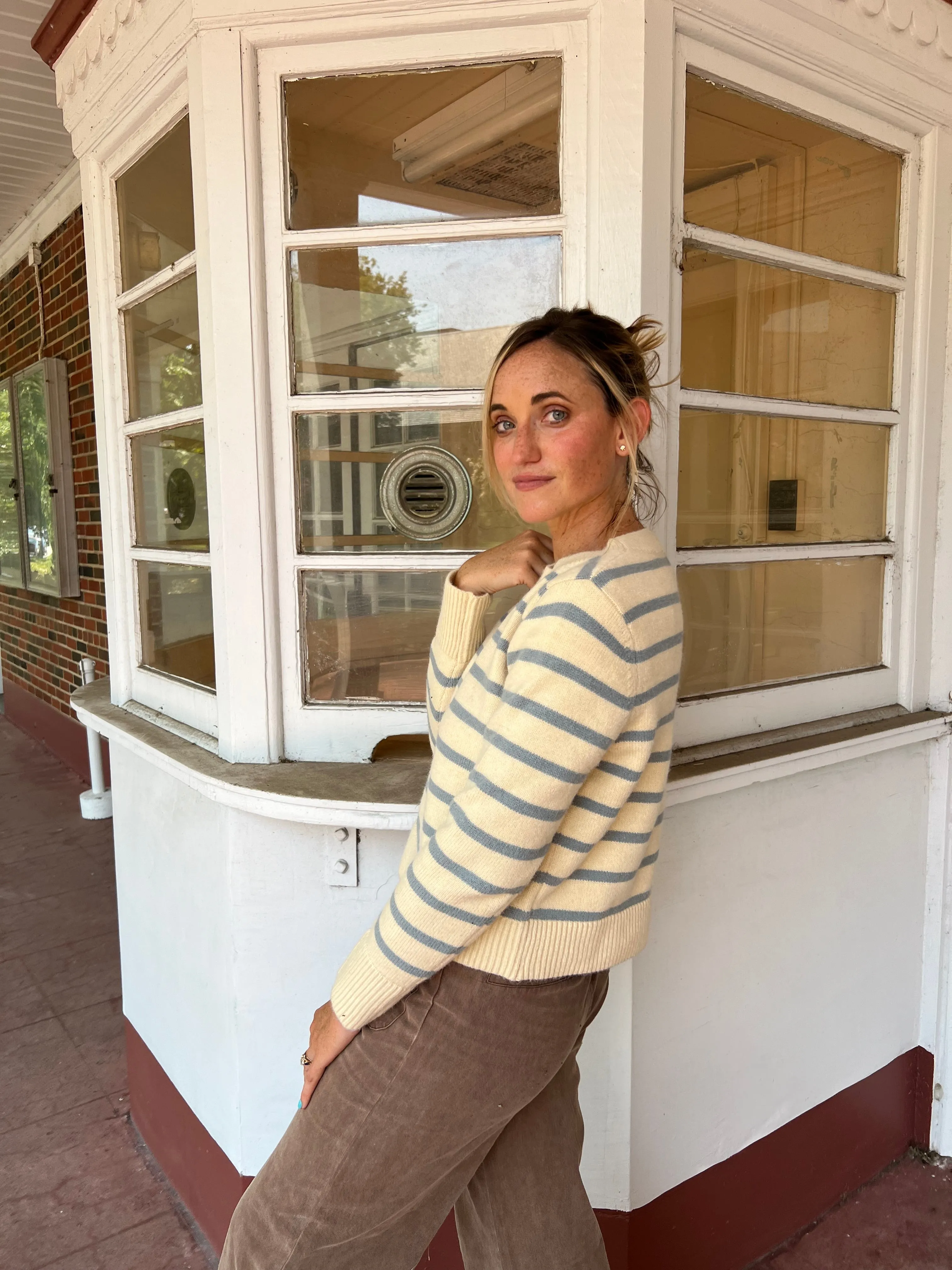 Sheri Striped Crewneck Sweater