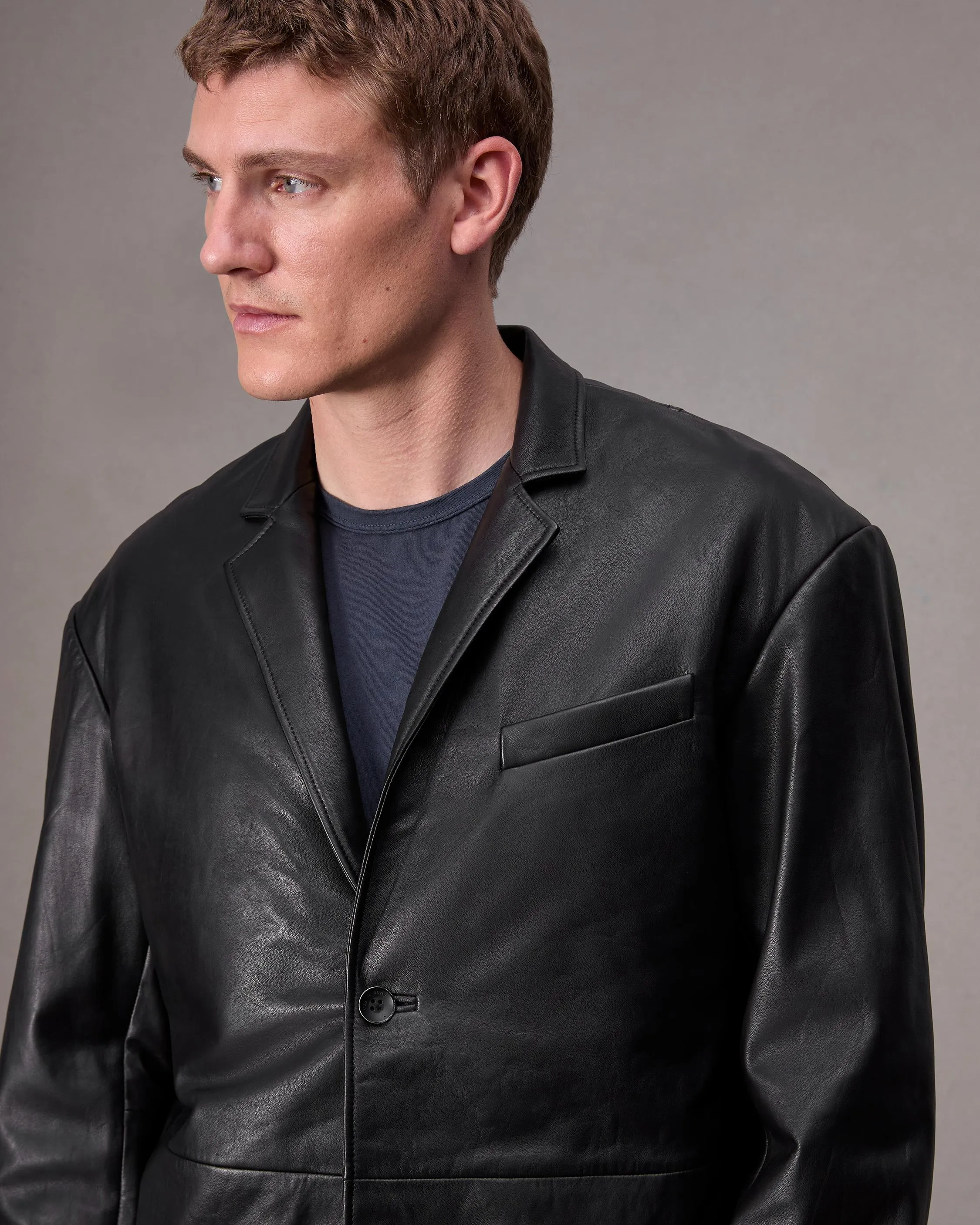 Shift Leather Blazer