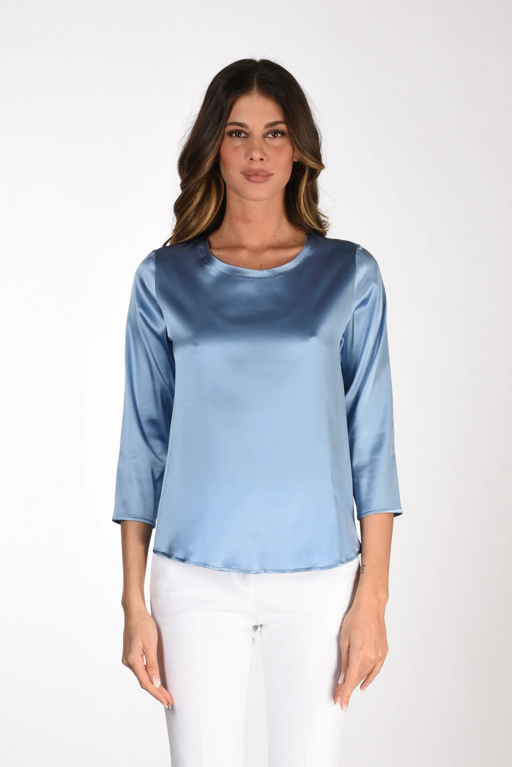 Shirt C Zero Tshirt Seta Azzurro Scuro Donna