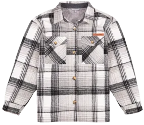 Simply Southern Grey Plaid Sweater Jacket Shacket