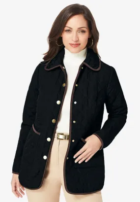 Snap-Front Quilted Coat