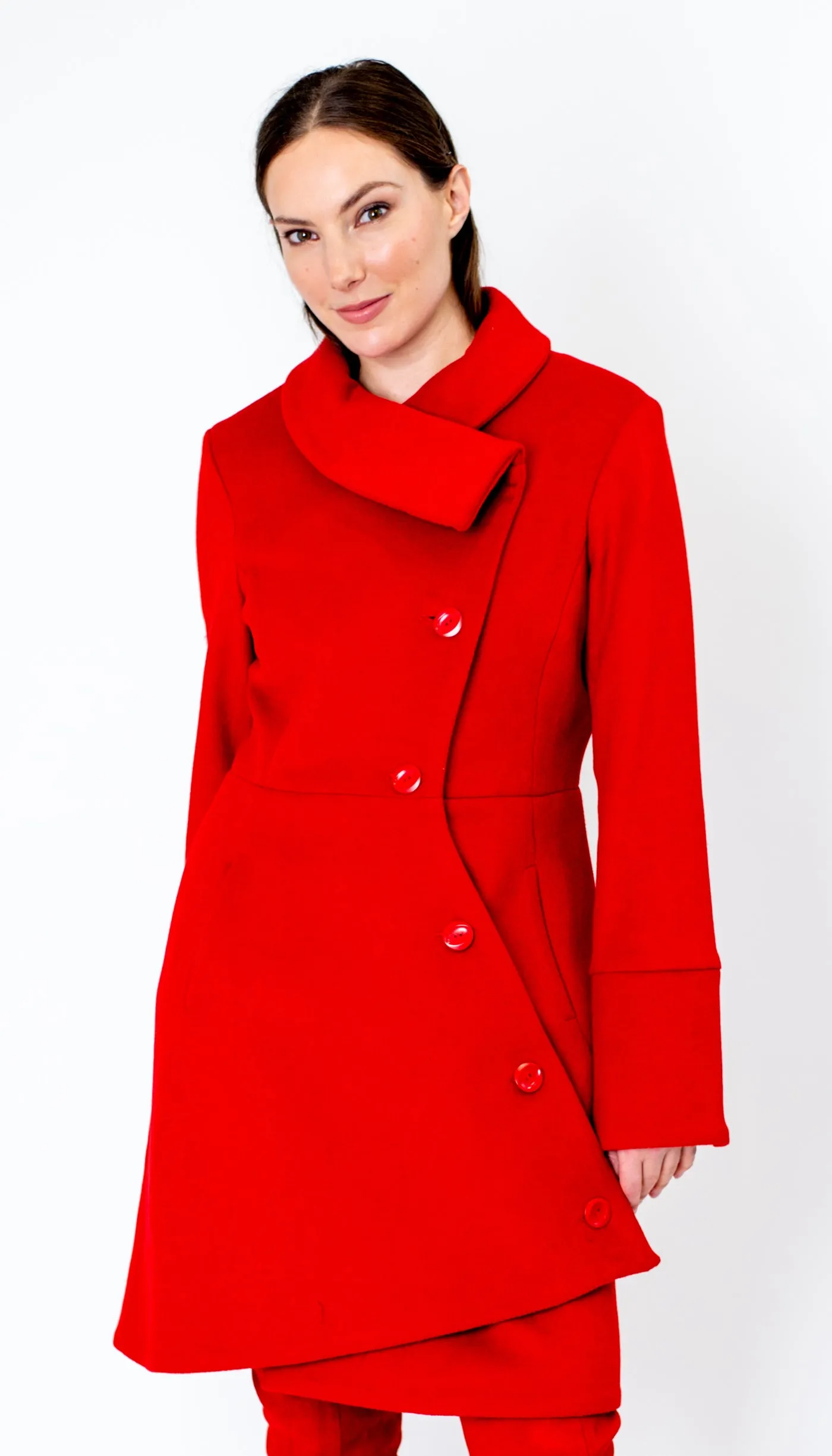 Swerve Coat - Wool/Nylon/Cashmere - Pomodoro Red