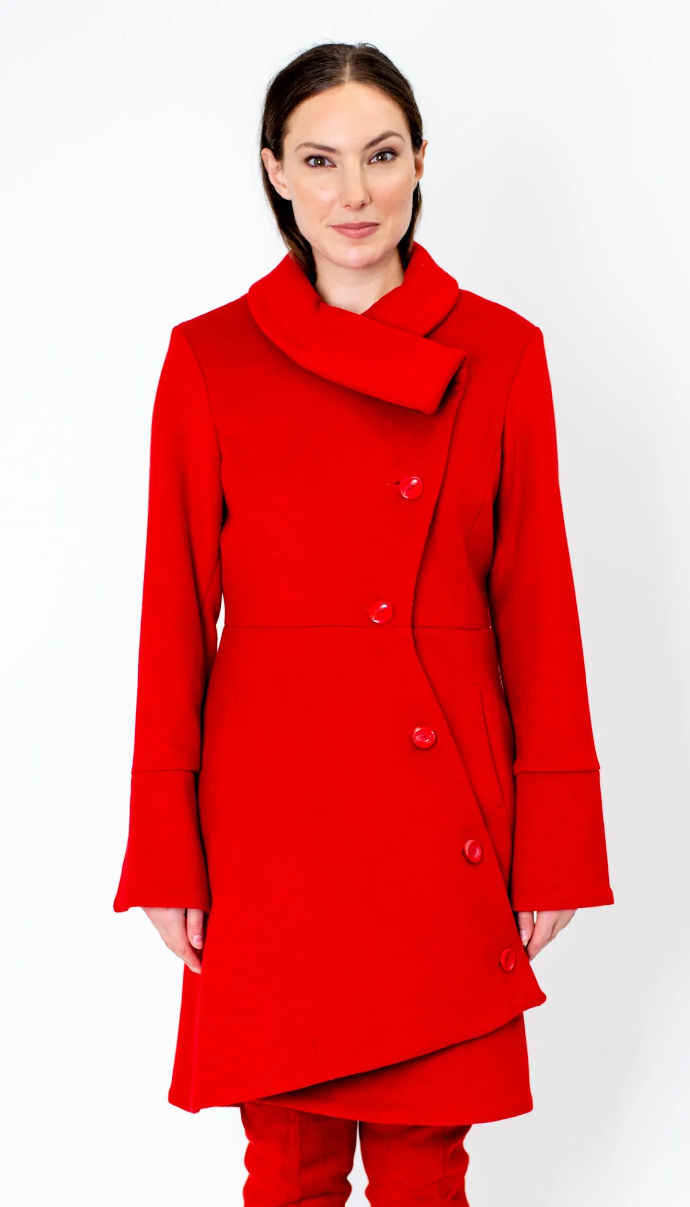 Swerve Coat - Wool/Nylon/Cashmere - Pomodoro Red