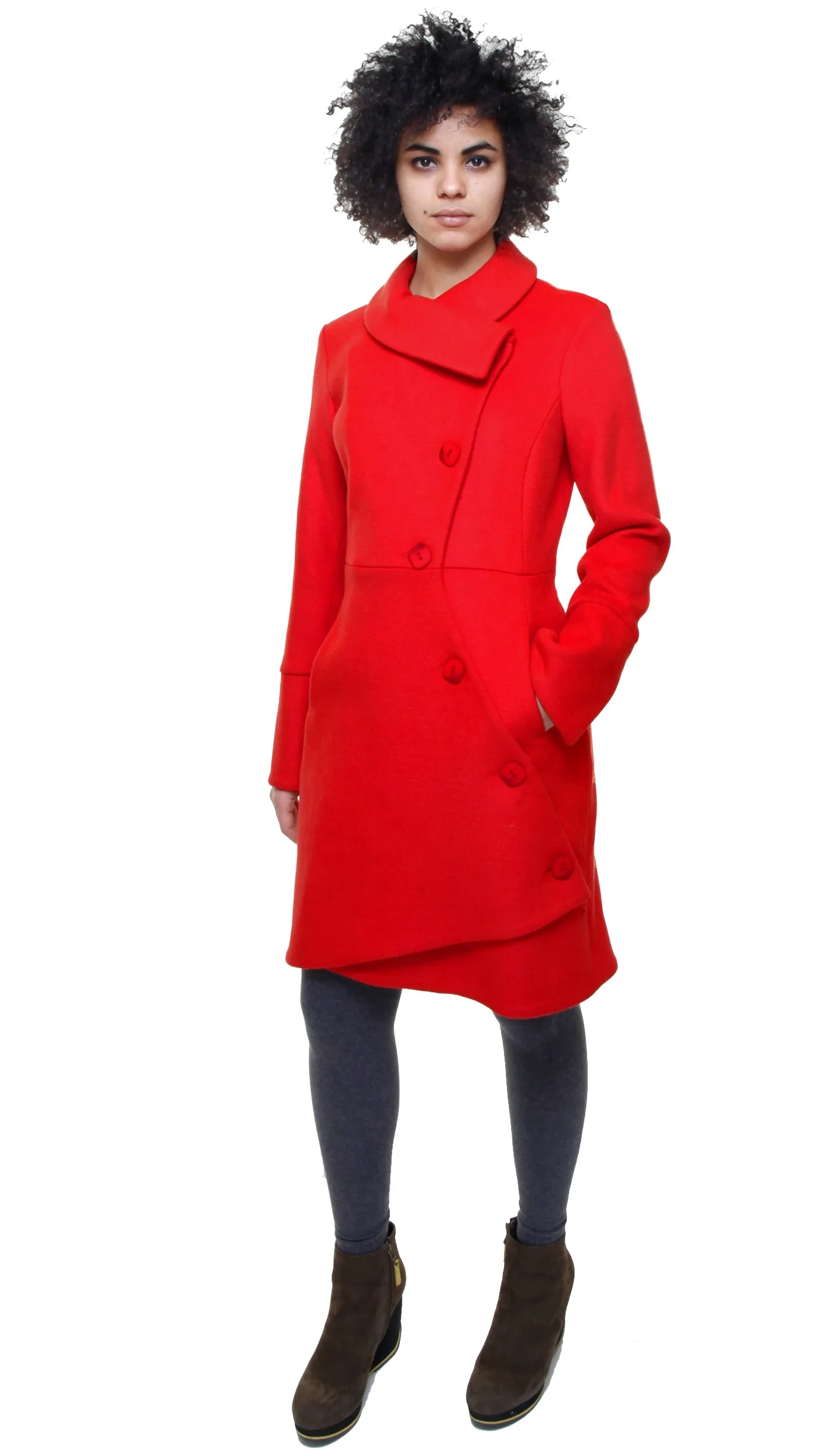 Swerve Coat - Wool/Nylon/Cashmere - Pomodoro Red