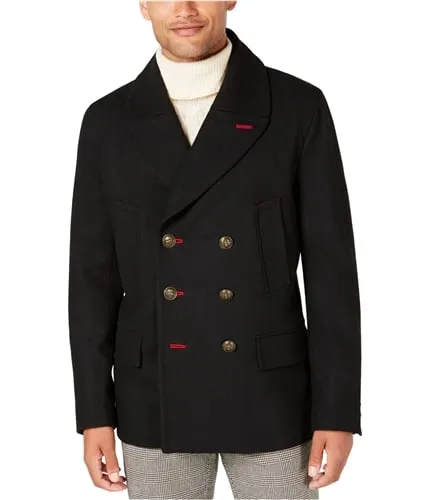 Tallia Mens Bee Button Pea Coat, TW1