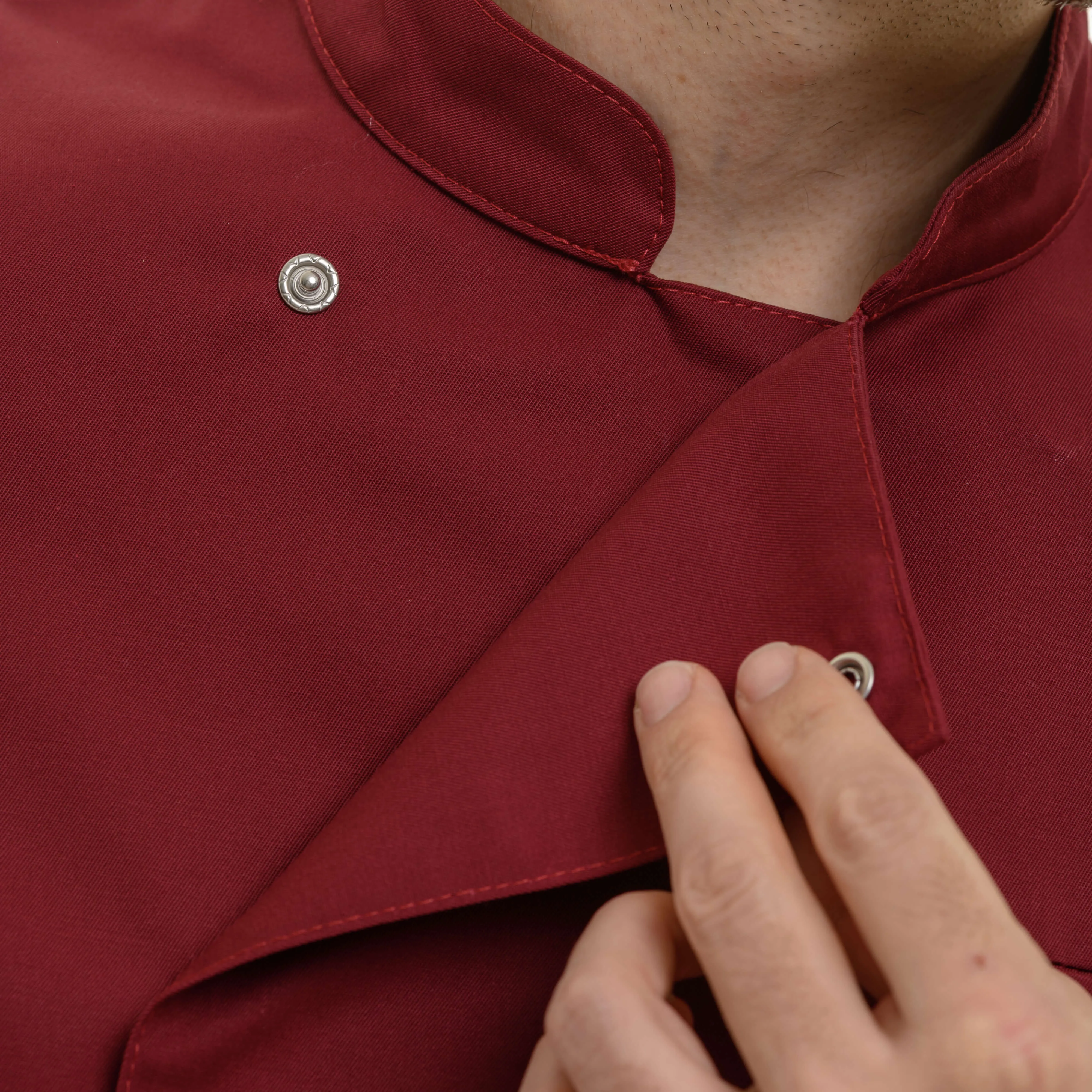 Texas Chef Coat - Long Sleeve Burgundy - MANELLI