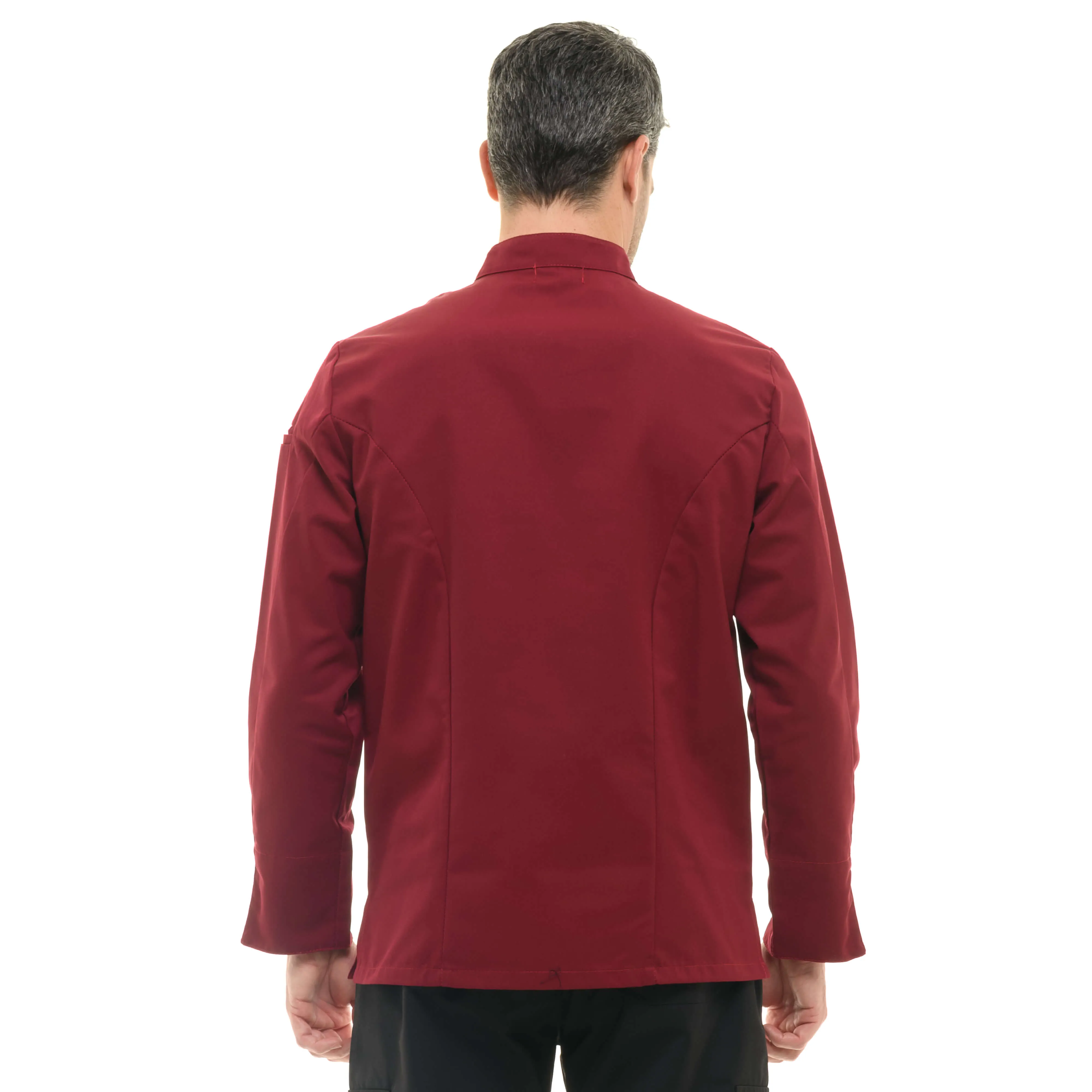 Texas Chef Coat - Long Sleeve Burgundy - MANELLI