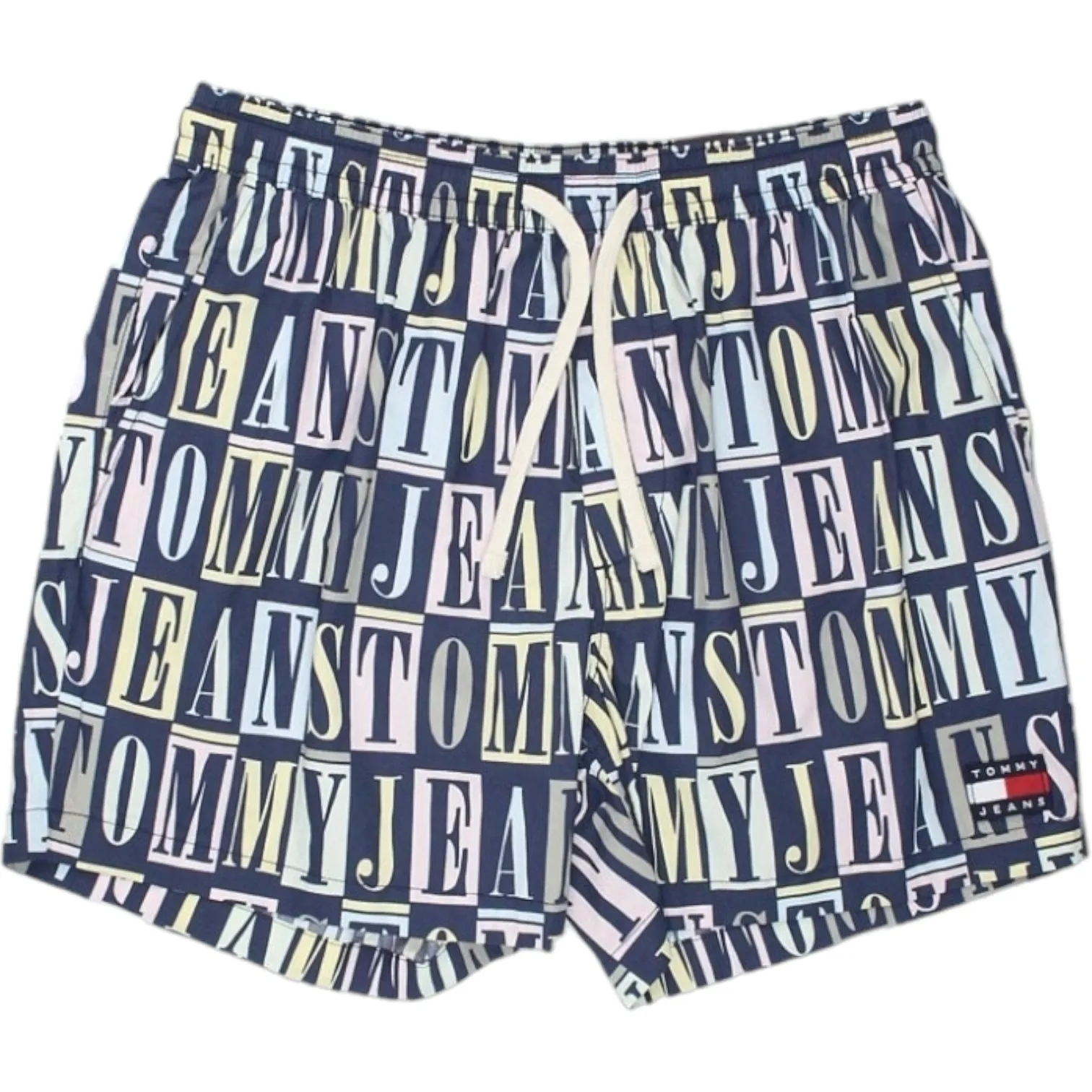 Tommy Jeans Blue Graphic Logo Beach Shorts