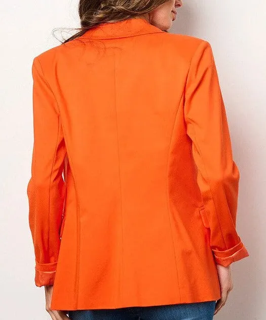 Tracy Long Sleeved Blazer- Orange