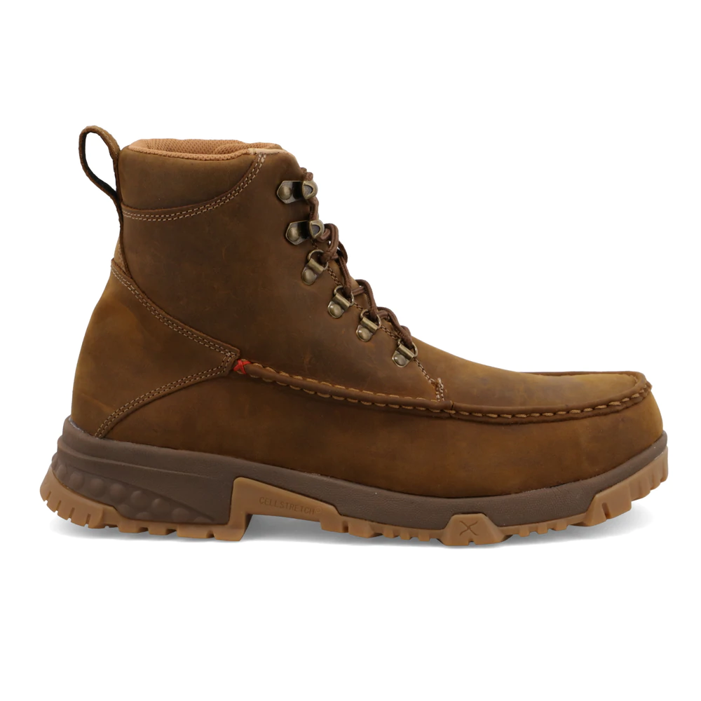 Twisted X Mens MXCC001 6” inch Composite Toe Lace Work Boot- Saddle Oiled Leather