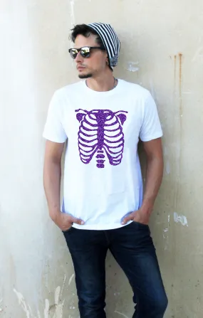 Unisex Glitter Ribcage print T shirt