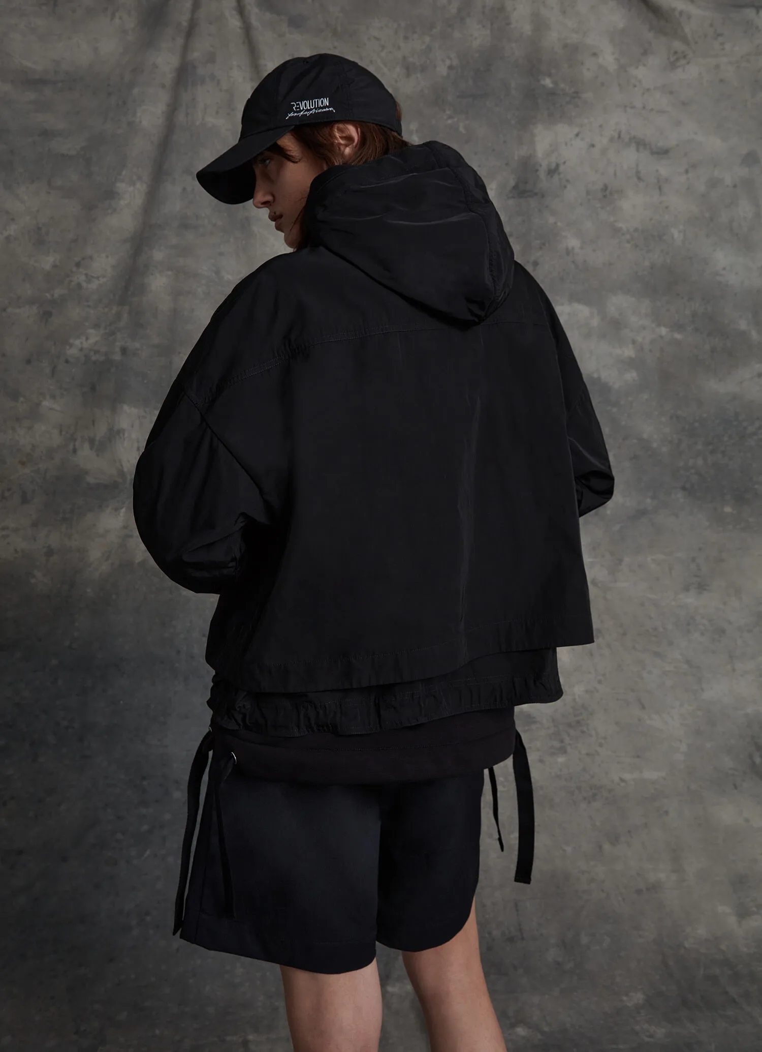 Unlined hooded jacket-