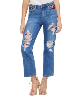 Vince Camuto Womens Patchwork Straight Leg Jeans