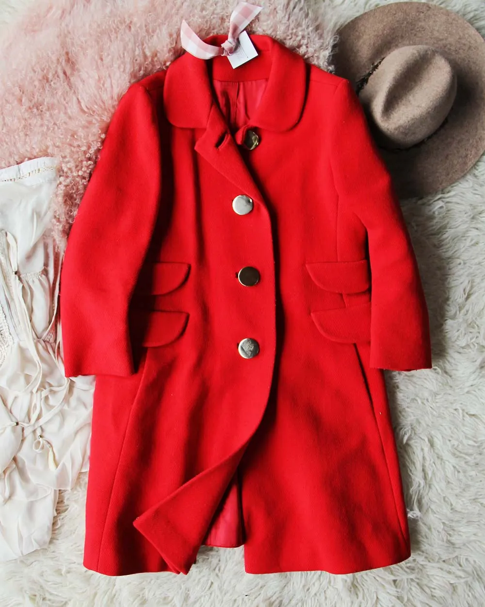 Vintage Red Car Coat