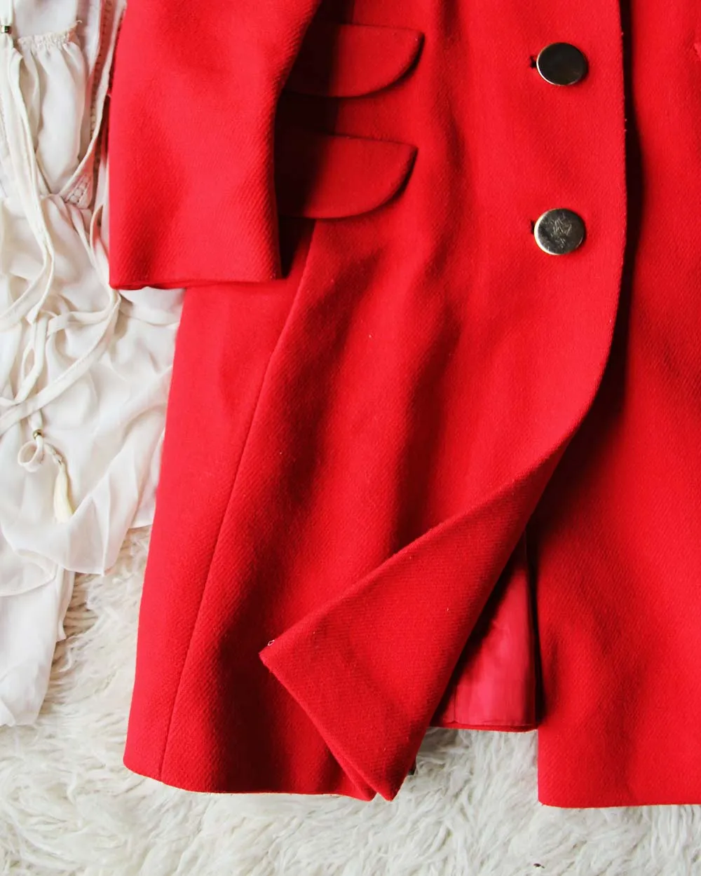 Vintage Red Car Coat