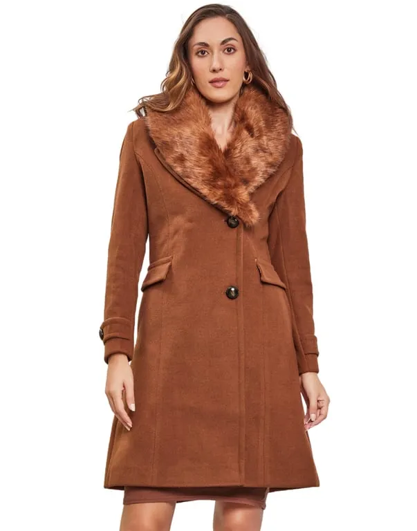 Women Coat Cinnamon Color