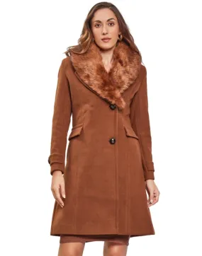 Women Coat Cinnamon Color