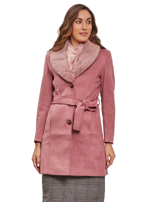 Women Coat Pink Color