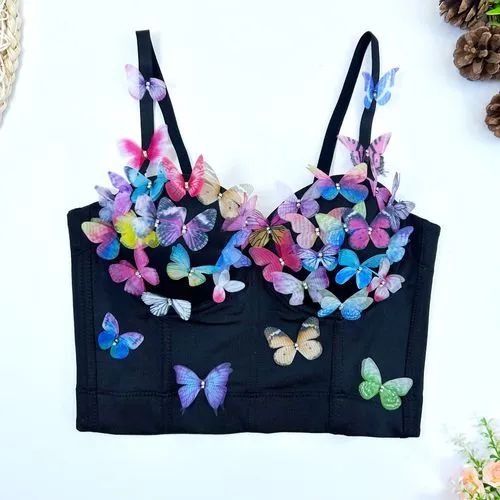 Women's Bandeau Tank Tops Vacation Sexy Butterfly