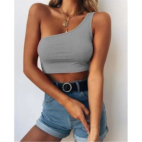 Women's Blouse Tank Tops Asymmetrical Fashion Solid Color