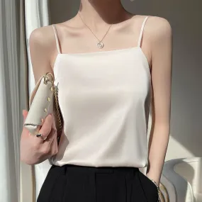 Women's Camisole Tank Tops Backless Elegant Solid Color