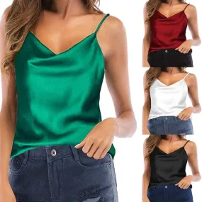 Women's Camisole Tank Tops Backless Sexy Solid Color