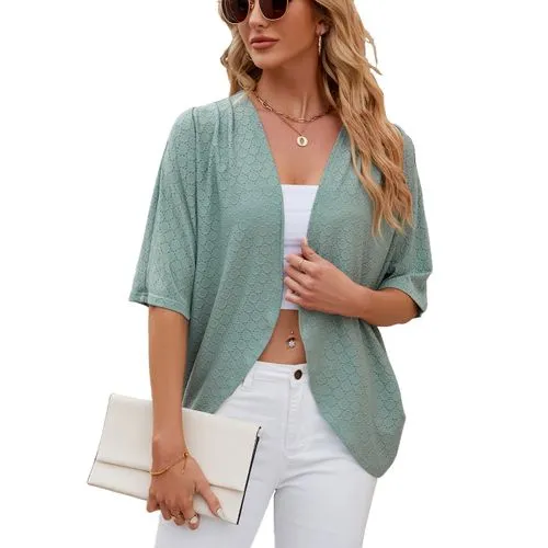 Women's Elegant Solid Color Placket Coat Cardigan