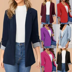 Women's Fashion Solid Color Patchwork Single Breasted Blazer Blazer