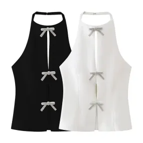 Women's Halter Crisscross Tank Tank Tops Streetwear Bow Knot