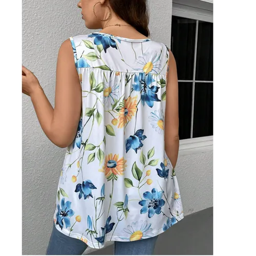 Women's Vest Sleeveless Tank Tops Elegant Flower