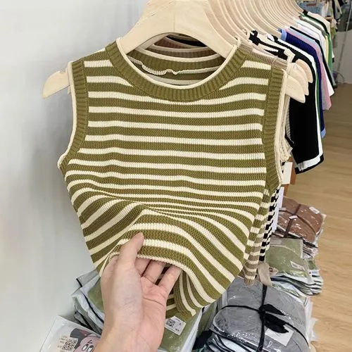 Women's Vest Tank Tops Printing Casual Stripe