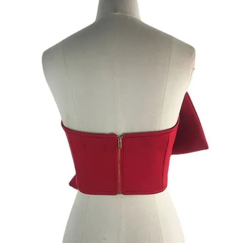 Women's Wrap Crop Top Tank Tops Bowknot Sexy Solid Color