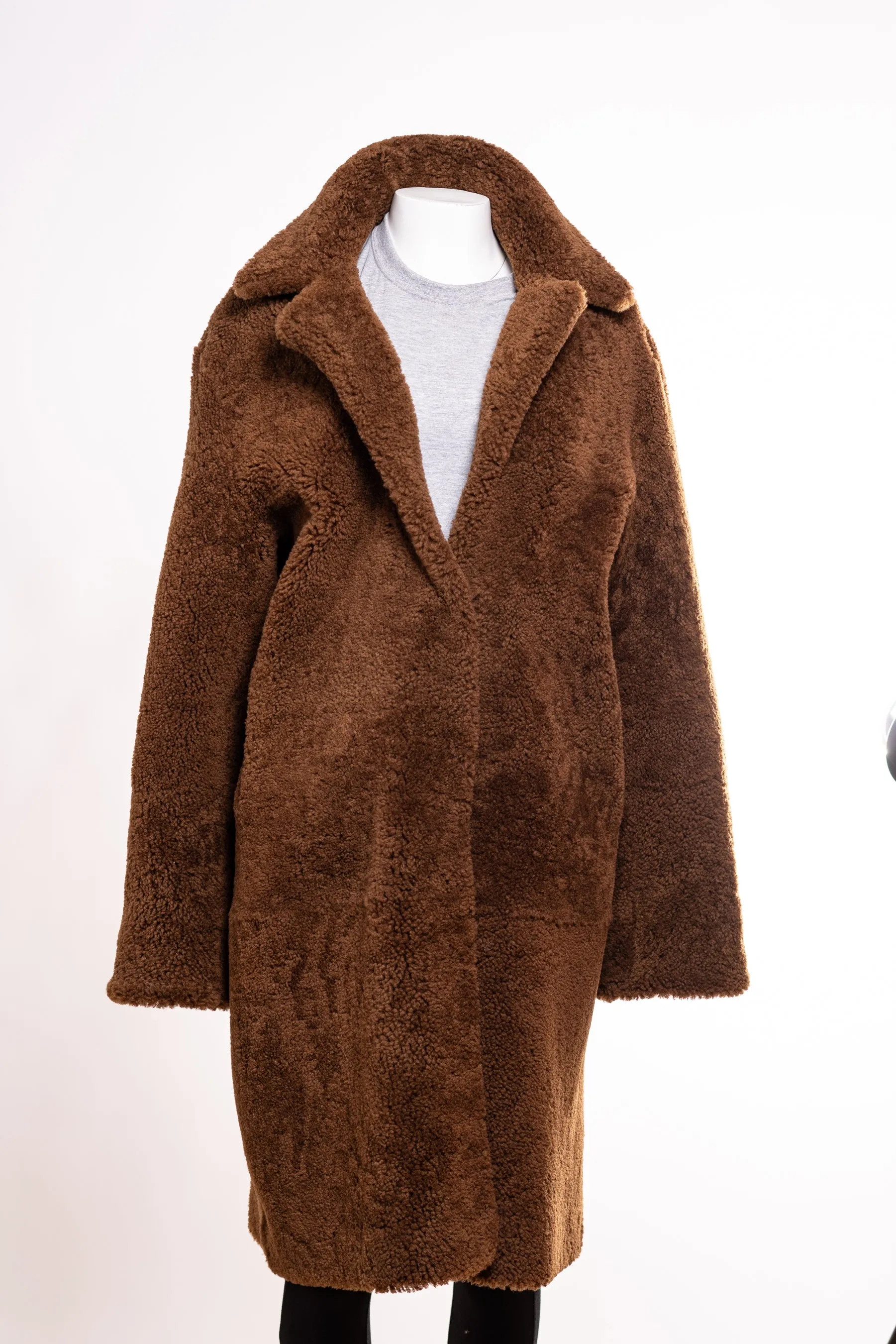 Women's Reversible Teddy Bear Sheepskin Coat: Janet