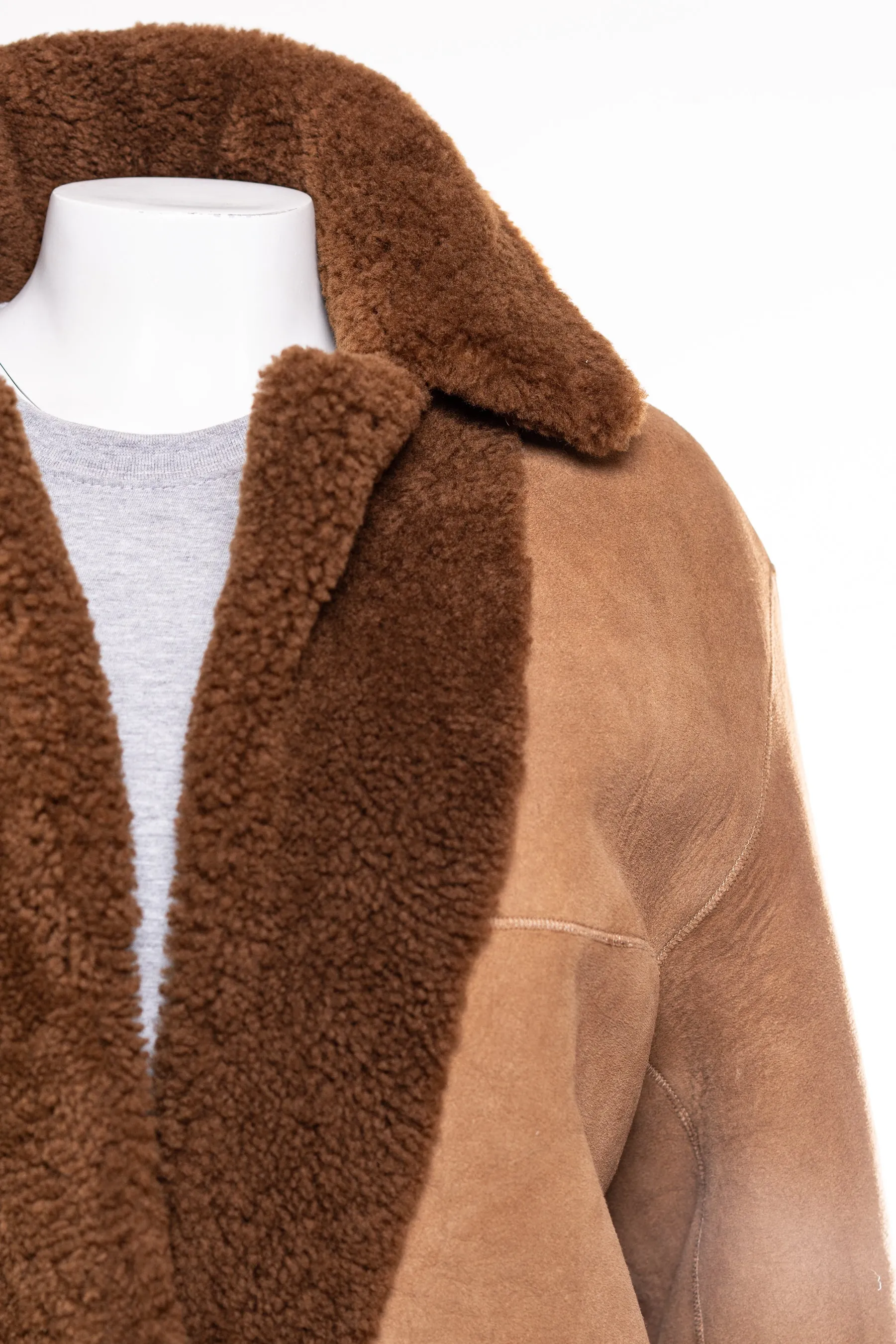 Women's Reversible Teddy Bear Sheepskin Coat: Janet