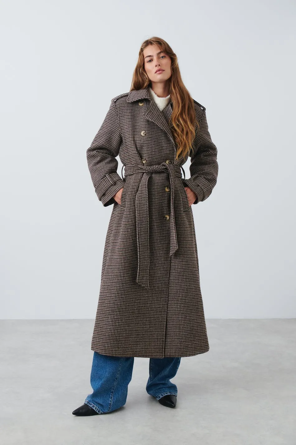 Wool blend trench coat