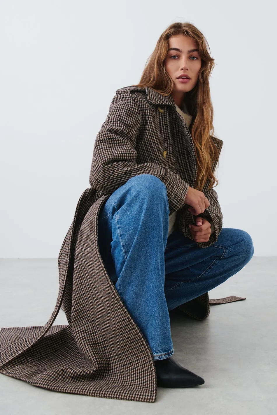 Wool blend trench coat