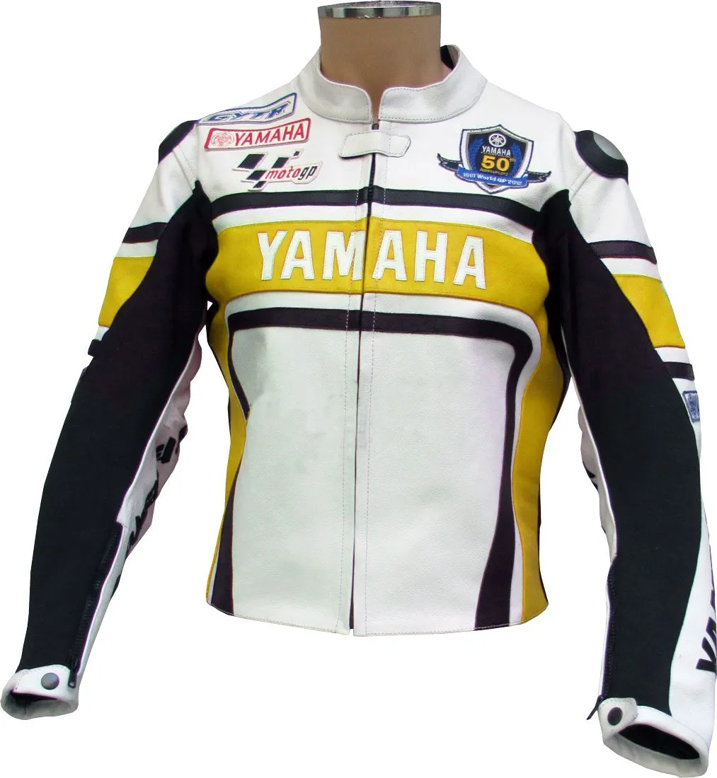 Yamaha WGP Yellow Motorcycle Leather Jacket 2023 - SEO-friendly version: WGP Yellow Motorcycle Leather Jacket 2023 by Yamaha.