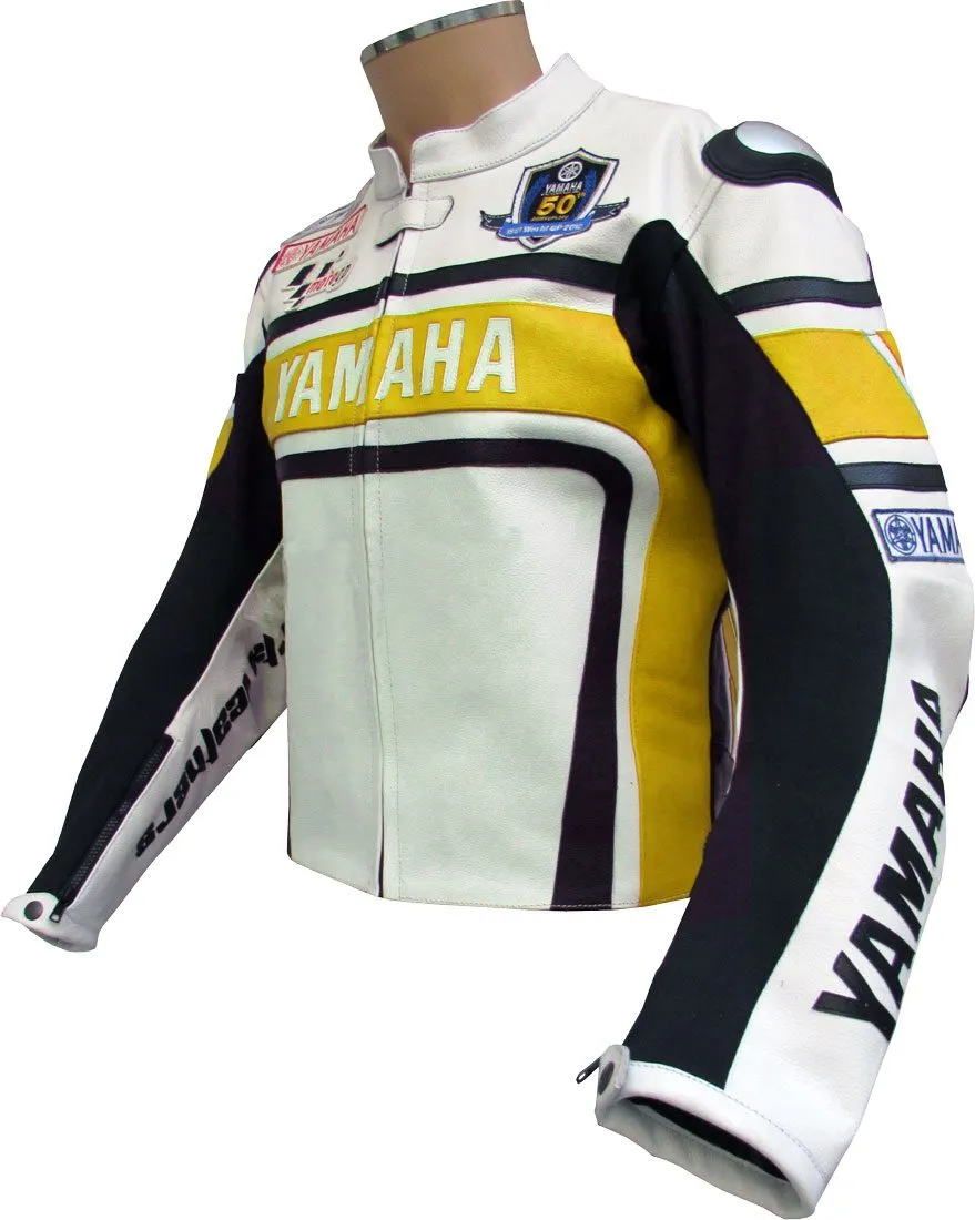 Yamaha WGP Yellow Motorcycle Leather Jacket 2023 - SEO-friendly version: WGP Yellow Motorcycle Leather Jacket 2023 by Yamaha.